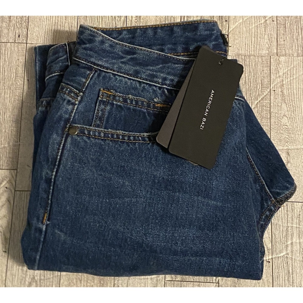 NWT American Bazi Distressed High Waist Women's Junior Jeans‎ Blue Size 11